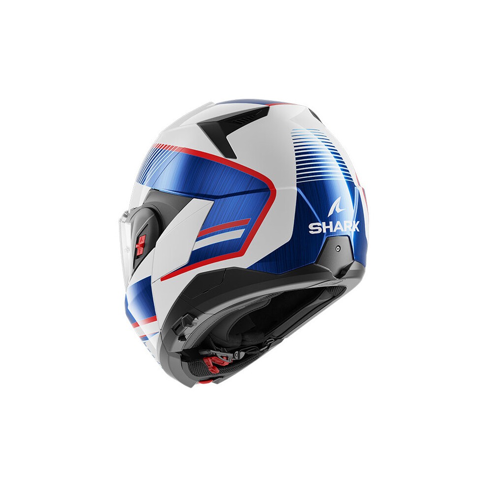 Shark Oxo Graphic Motorcycle Helmet - XS (53-54cm) - Sikter White / Blue / Red, Blue/red/white - image 3