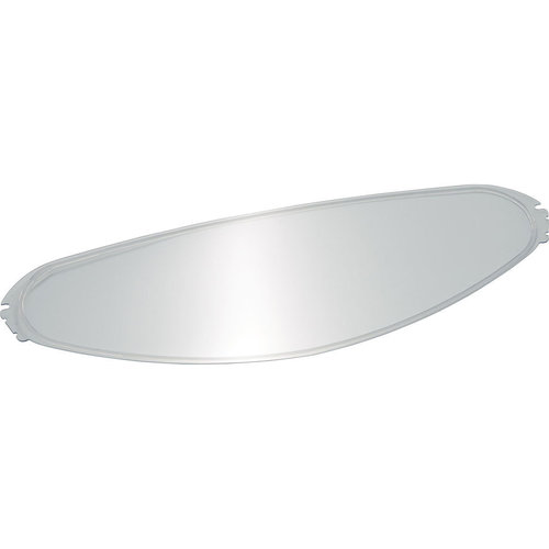Clear, curved pinlock lens designed for Shark VZ10075P / VZ10076P helmets, featuring a smooth surface and durable material for enhanced visibility and anti-fog performance.