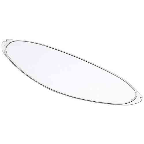 Clear Shoei Pinlock lens designed for CW-1, CNS-1, CNS-3, and CWR-1 Evo helmets, featuring a sleek, oval shape with a smooth surface for enhanced visibility.