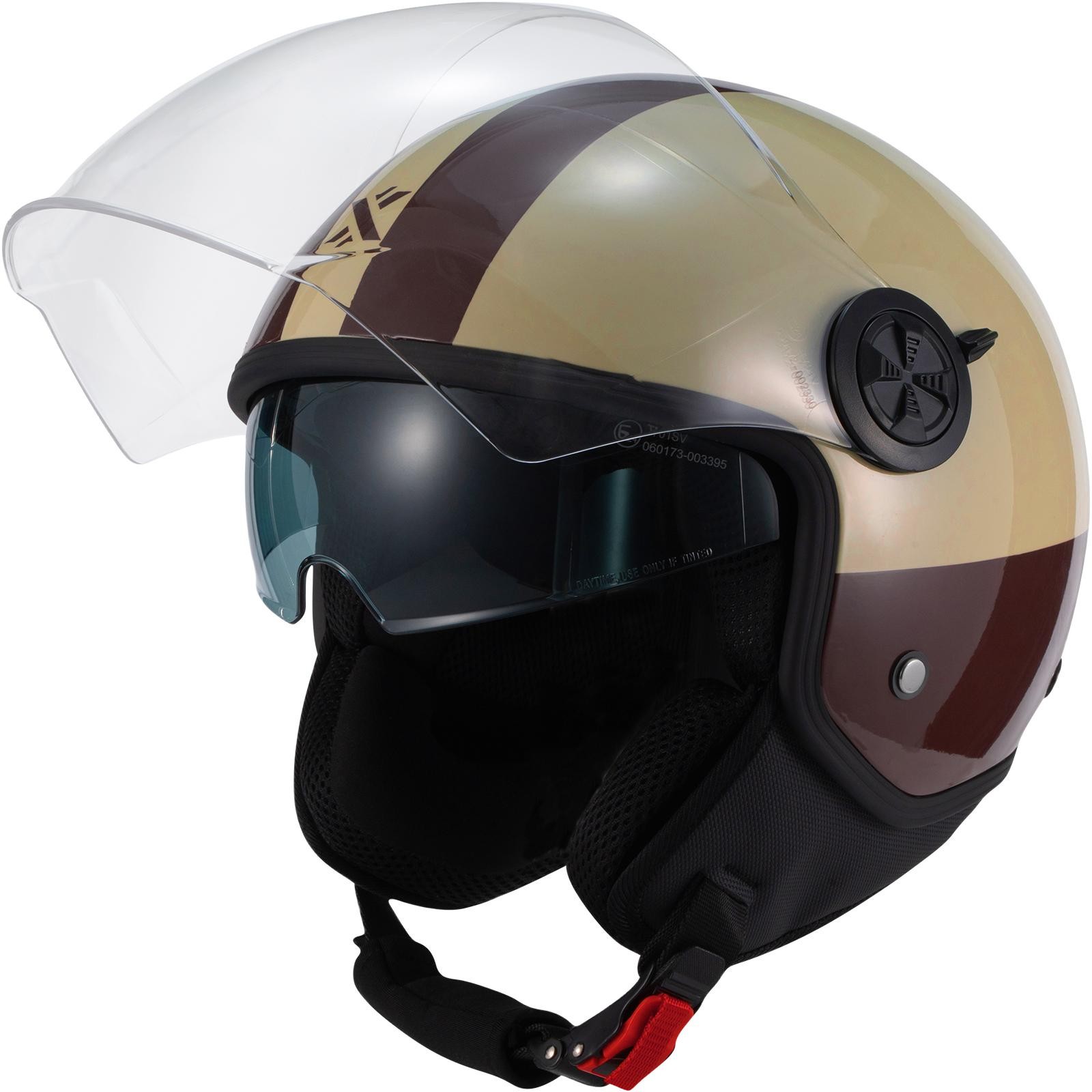 Shox Interceptor SV Ranger Open Face Motorcycle Helmet S Gloss Burgundy Sand - image 2