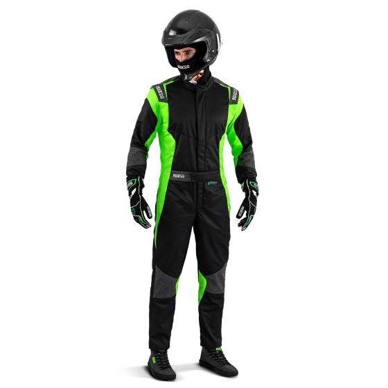 Sparco Sparco Futura Race Suit - Colour: Black / Fluro Green, Size: 56