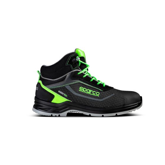 Sparco Sparco Indy-HE S3 ESD High Top Safety Shoes - Size: UK 8 / Eur 42, Green/grey