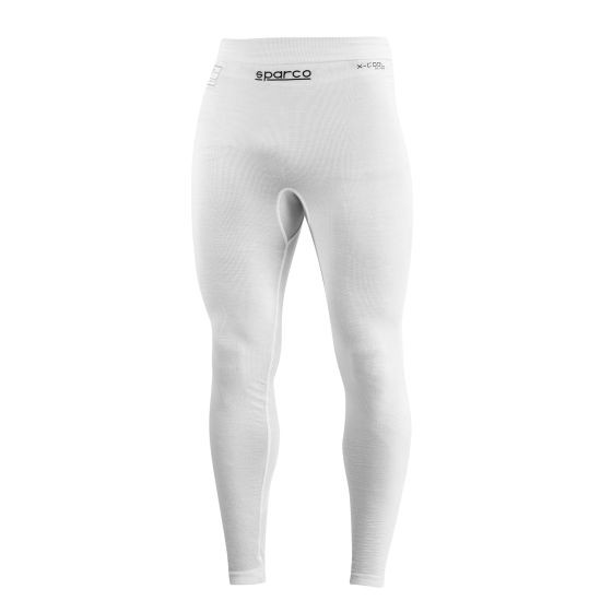 White Sparco RW-10 Shield Pro Long Johns in size XS, featuring a snug fit and soft material, designed for comfort and performance.