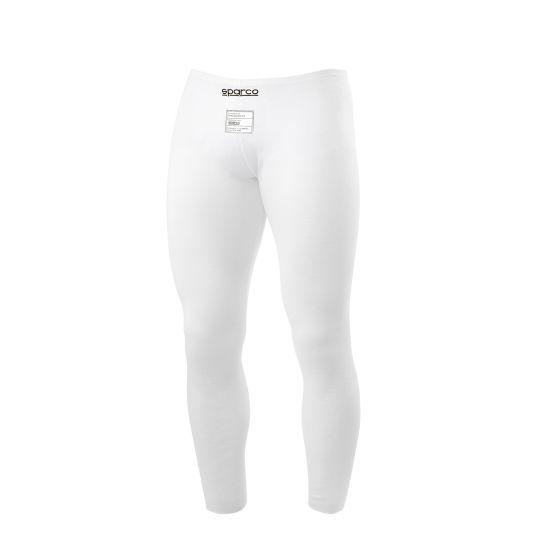White long johns made of lightweight material, featuring a snug fit and an elastic waistband, designed for comfort with a size label indicating XL (28-30 inch waist).