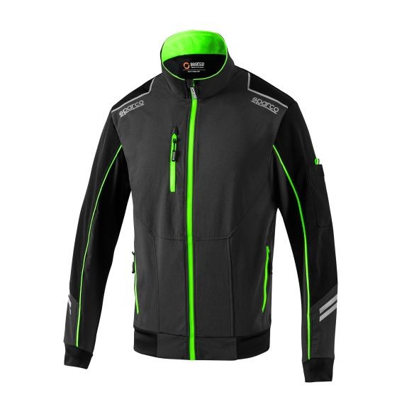 Sparco Sparco Tech Light Shell Jacket - Colour: Grey / Fluro Green, Size: XXXXL, Green/grey