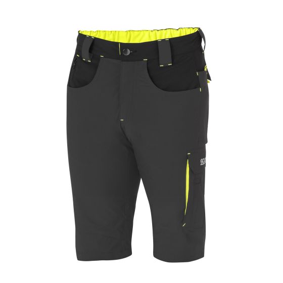 Sparco Sparco Tech Light Shorts - Colour: Grey / Fluro Yellow, Size: L, Grey/yellow