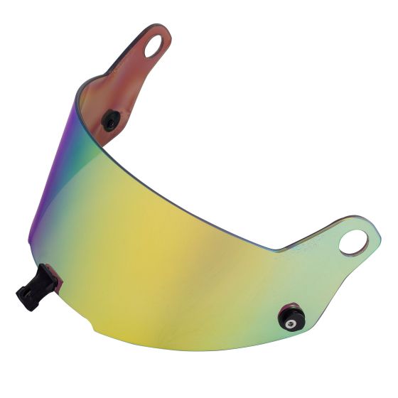 Iridium yellow visor for ST5 Formula and Karting helmets, featuring a dark smoke tint, curved design, and mounting holes for easy attachment.