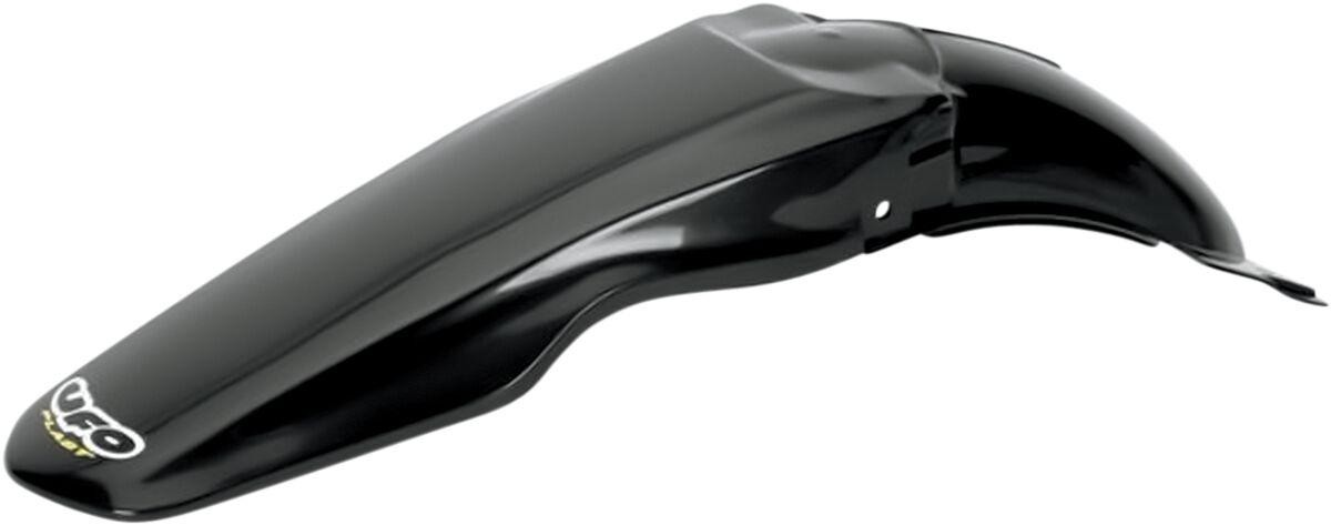 Black plastic rear fender for Suzuki RM 125/250 (2003-2012) with a sleek design and a prominent UFO logo on the side.