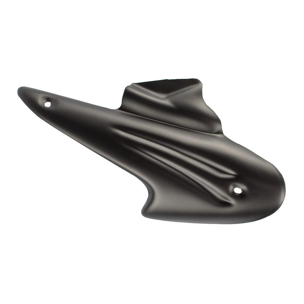 Apico silencer cover in factory black, featuring a sleek, aerodynamic design with textured surface and two mounting holes for Beta Rev models from 2003 to 2006.