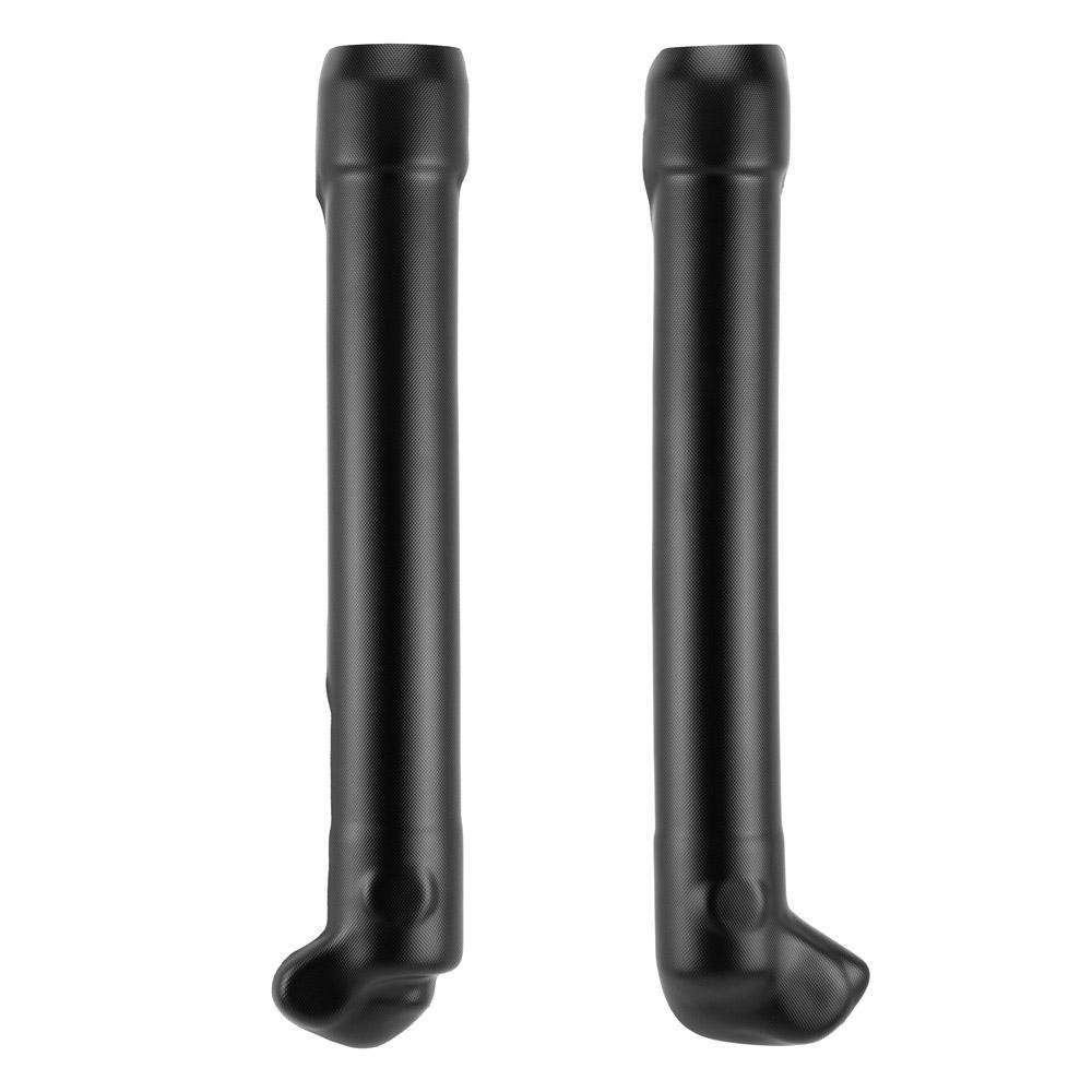 Black plastic fork guards designed for Beta Evo models 125/200/250/290/300 (2009-2025), featuring a sleek, factory finish with a smooth surface and curved edges.