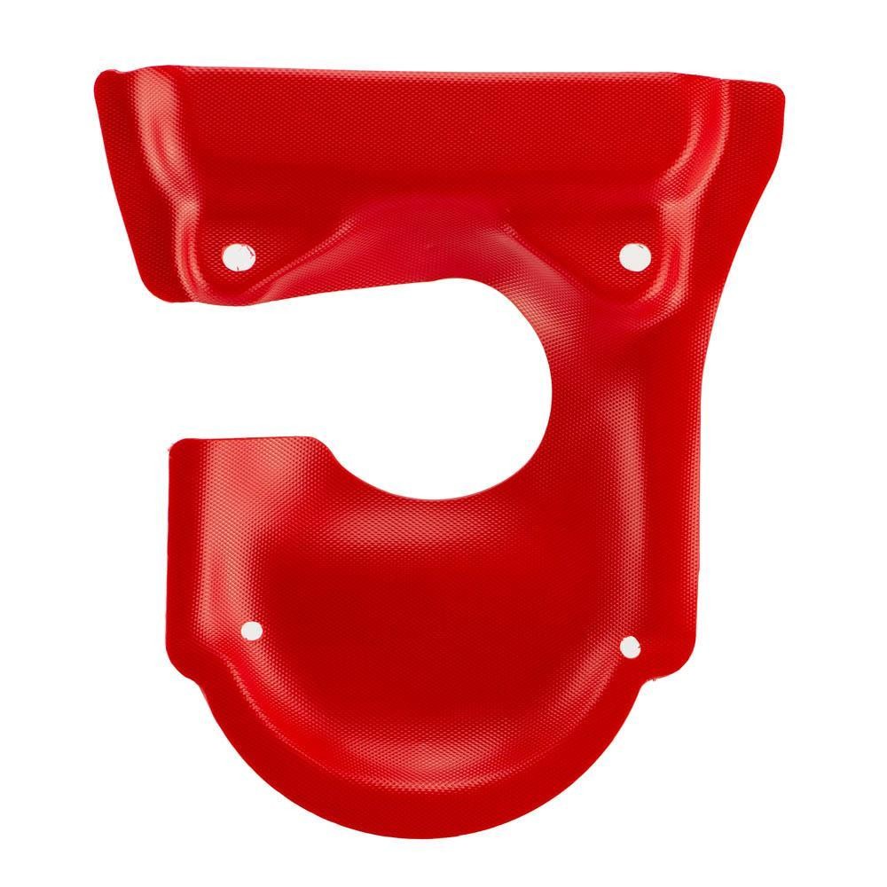 Bright factory red mud cover made of durable plastic, designed for Beta Evo 125/200/250/300 models from 2009 to 2025, featuring a textured surface and mounting holes.
