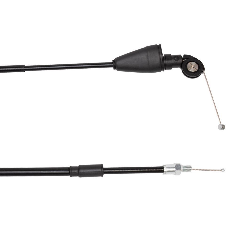 Black throttle cable with a plastic housing and metal end fittings, designed for KTM SX85, Husqvarna TC85, and Gas Gas MC85 models from 2021 to 2025.