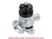 Black and silver dual port blow-off valve with a shiny metallic finish, featuring a rounded horn and a top-mounted adjustment screw, designed for Mazda and Subaru vehicles.