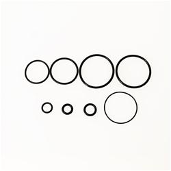 Set of seven black rubber O-rings in varying sizes, designed for use with the TS-0203-3014 BOV Kompact by Turbosmart, displayed against a white background.