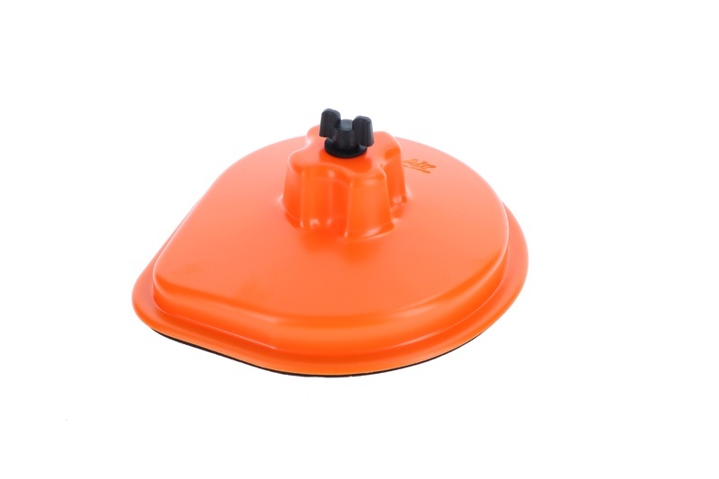 Bright orange plastic air box cover with a rounded shape and a central black knob, designed for TM EN 125-300 and MX 250/300 models from 2019 to 2021.