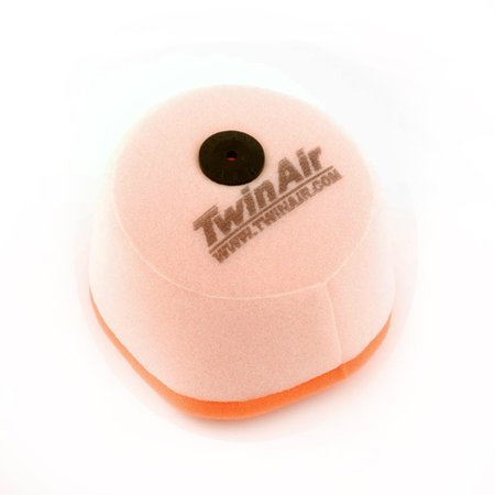 Pink foam air filter with a rounded top, featuring the Twin Air logo in black and a central hole, designed for Honda CR125/250R motorcycles.