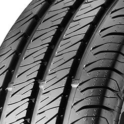 Black rubber tire with a tread pattern designed for wet conditions, labeled "Uniroyal Rain Max 3," size 225/75 R16C, featuring deep grooves for enhanced water drainage.