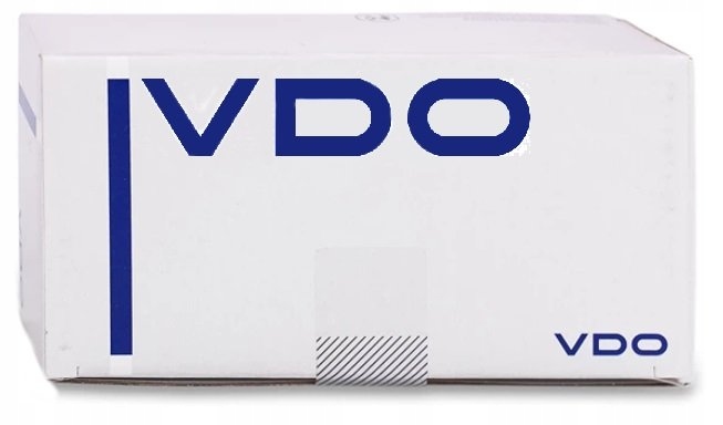White box with blue "VDO" branding, featuring a horizontal blue stripe and a textured white stripe, indicating it contains VDO 360-081-030-138C sensors.