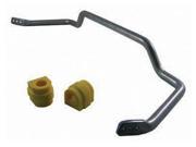 Heavy-duty adjustable swaybar in metallic silver with two yellow bushings, designed for 2001-2006 BMW 3 Series, featuring multiple adjustment holes for enhanced performance.