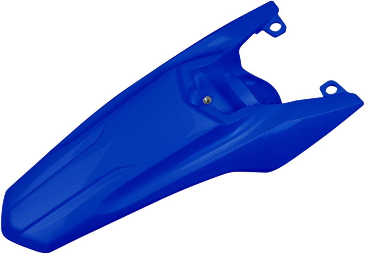 Blue rear fender for Yamaha YZ65 (2019-2024) by UFO, featuring a sleek design with a smooth finish and mounting points for easy installation.