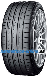 Yokohama Advan Sport (V105S) tire in size 265/35 ZR20, featuring a sleek black rubber design with a high-performance tread pattern and a silver alloy wheel.