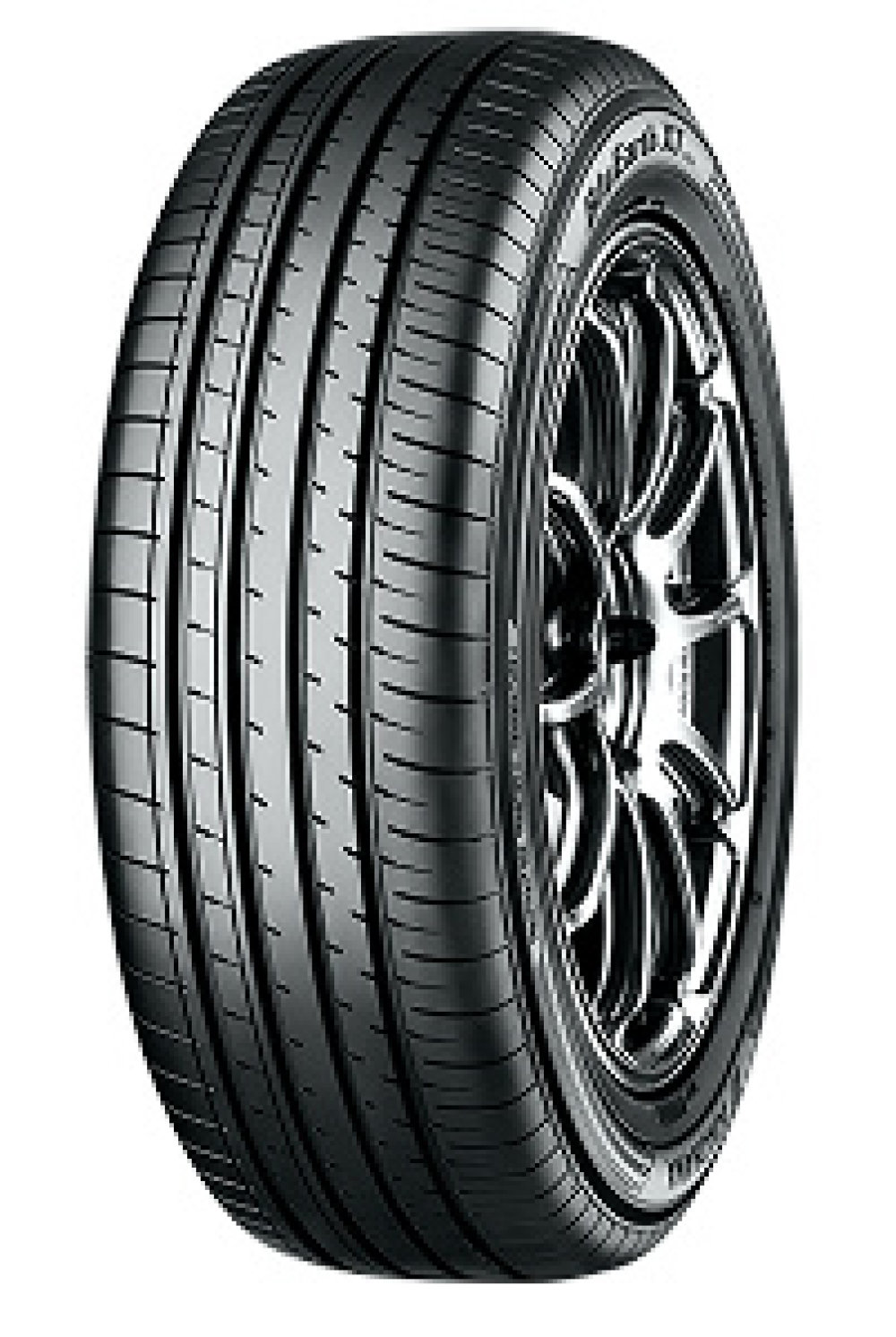 Black Yokohama BluEarth XT (AE-61) tire featuring a sleek tread design with multiple grooves for improved grip and performance on wet and dry surfaces.