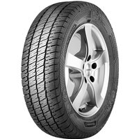 Barum Vanis AllSeason tire, 225/70 R15C, black tread with symmetric grooves, mounted on a silver alloy wheel.