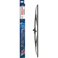 Black Bosch Super Plus SP21 wiper blade, 21 inches, with sleek aerodynamic design and durable rubber edge.