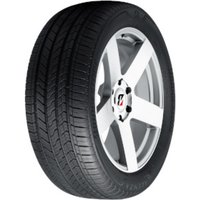 Bridgestone Alenza Sport A/S tire, 255/50 R19 107T XL, black tread with silver alloy wheel, radial grooves.