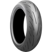 Black Bridgestone Battlax Hypersport S22 rear motorcycle tyre with sleek tread pattern, size 180/55 ZR17.
