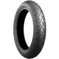 Bridgestone Battlax SC scooter tyre, 110/70 12, black rubber with directional tread pattern, designed for front wheel.