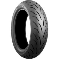 Bridgestone Battlax SC scooter tyre, black with grooved tread pattern, size 130/70 12, rear fitment.