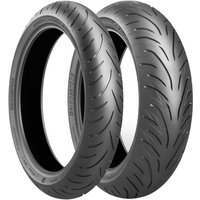 Black Bridgestone Battlax T31 motorcycle tyre, 160/60 ZR17, rear, with deep grooves and sleek tread pattern.