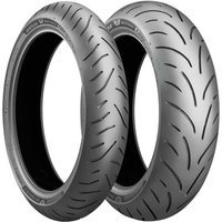 Black Bridgestone T33 motorcycle tyre, 190/55 ZR17, rear, with sleek tread pattern and reinforced sidewalls.