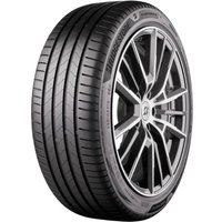 Bridgestone Turanza 6 tire, 235/50 R19, black with sleek tread pattern and silver alloy wheel rim.