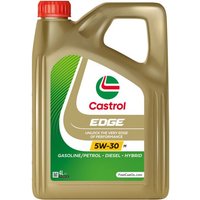 Castrol Edge 5W30 M Synthetic Engine Oil, 4L, gold container with red cap and green label detailing.