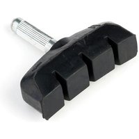 Black Clarks MTB/Hybrid V-Brake Pad with ribbed cantilever post, featuring three deep grooves.