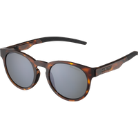 Tortoise-shell Salomon sunglasses with round lenses and black temples.