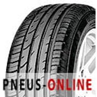 Black Continental tire with deep grooves and tread pattern, labeled "Conti-PremiumContact 2 Conti-Seal XL FR".