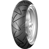Continental Conti Twist scooter tyre, 130/70 12, black with deep grooves, suitable for front or rear use.