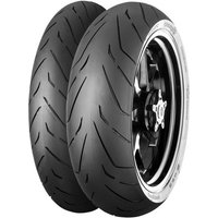 Black Continental ContiRoad motorcycle tyre, 140/70 17, rear, with deep grooves and sleek tread pattern.