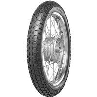 Continental KKS 10 motorcycle tyre, 2.00 19 size, black tread, silver rim, suitable for front or rear use.