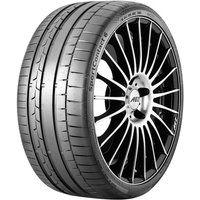 Continental SportContact 6 tire, 255/30 ZR20, black with kerbing rib, runflat design, sleek tread pattern.