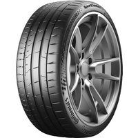 Continental SportContact 7 tire, black with sleek tread pattern, size HL255/35 R21 101Y XL, featuring ContiSilent technology.