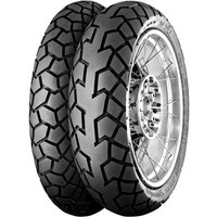 Continental TKC 70 motorcycle tyre, 150/70 R18, with rugged tread pattern for rear wheel, black rubber finish.
