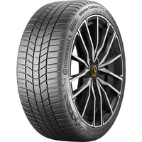 Continental WinterContact 8 S tire, 265/40 R21, black tread with kerbing rib, detailed sidewall pattern, silver accents.