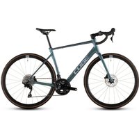 Gray Cube Attain SLX road bike with drop handlebars, disc brakes, and thin tires.