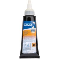 Black tube of Draper 50Ml Liquid PTFE with orange label and white nozzle cap.