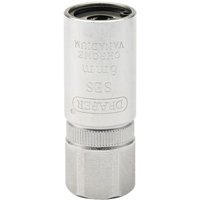 Silver Draper 6MM stud extractor with 1/2 inch square drive and engraved text on cylindrical body.