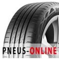 Continental EcoContact 6Q EV XL tire with sleek black tread design and sidewall branding, mounted on a silver alloy wheel.